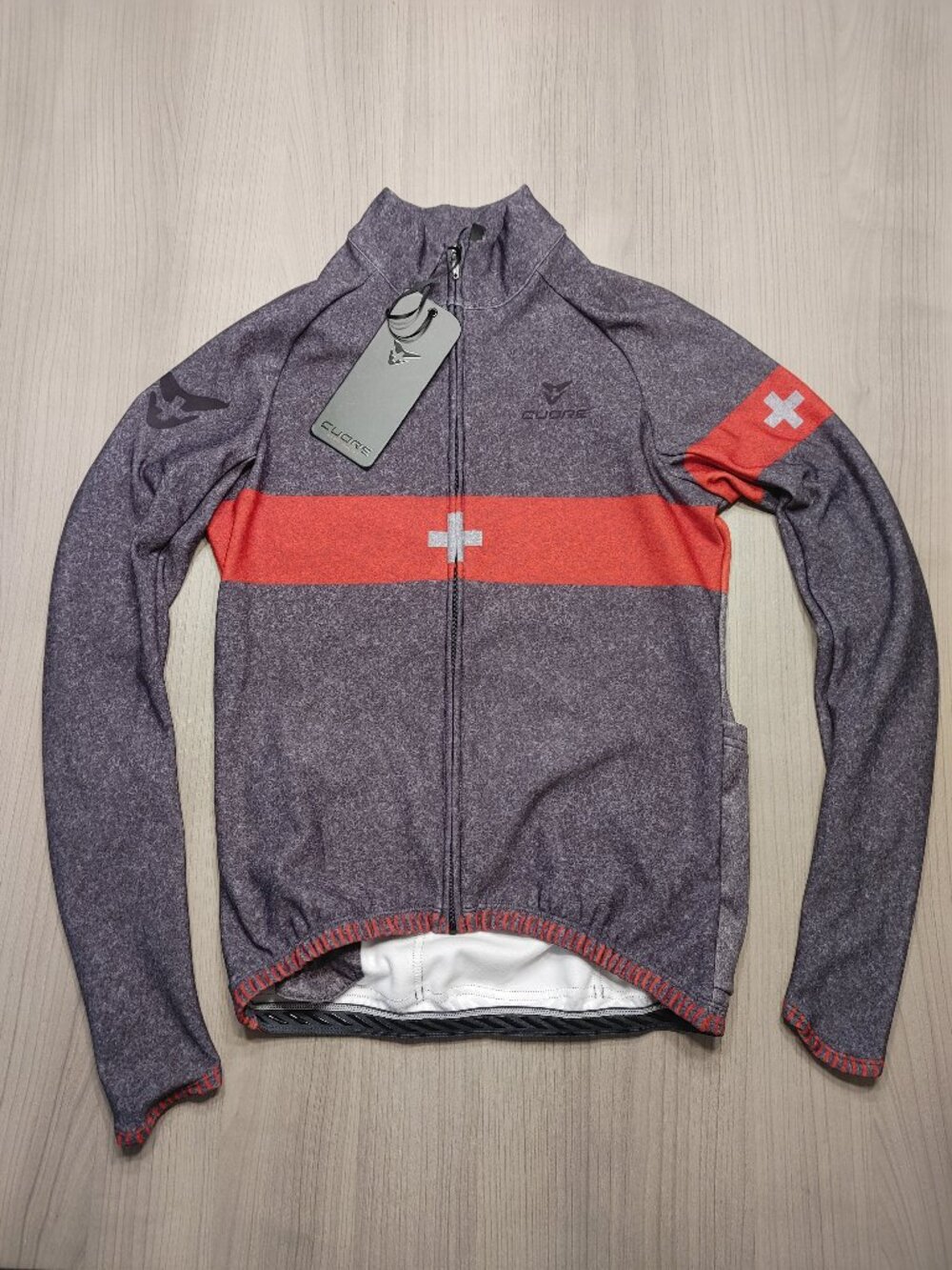 Men's Cuore Thermal L/S Bronze SWISS Cycling Jersey Size XS
